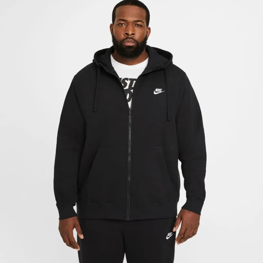 Sweatshirts*Nike Mens Sportswear Club Fleece Full Zip Hoodie in Black