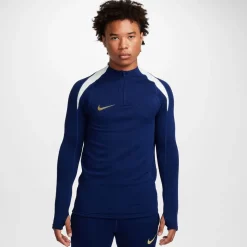 Fitness And Gymwear*Nike Mock Neck Slim Fit Drill Sweatshirt in Blue