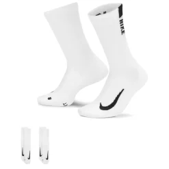 Underwear And Socks*Nike Multiplier Crew Running Socks 2 Pack Unisex Adults in White