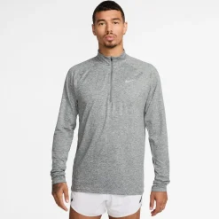 Fitness And Gymwear|Fitness And Gym Tops*Nike Stride Zip Neck Regular Fit T-Shirt in Grey