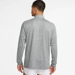 Fitness And Gymwear|Fitness And Gym Tops*Nike Stride Zip Neck Regular Fit T-Shirt in Grey