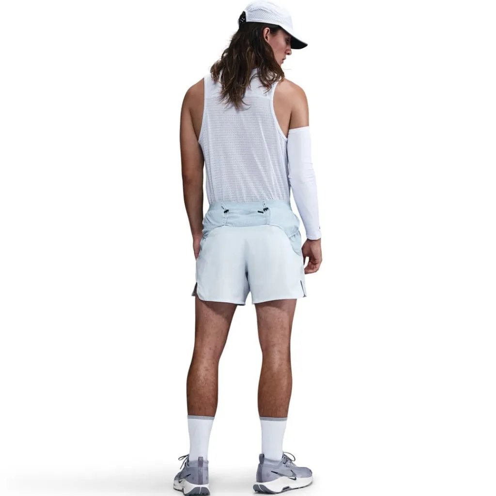 Fitness And Gym Shorts*Nike Trail 5 Inch Logo Print Athletic Shorts in Blue
