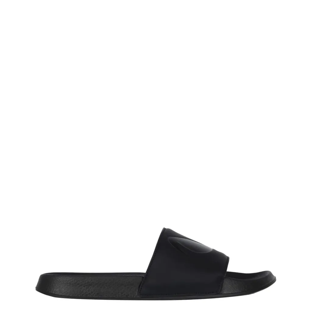 Beach Shoes*No Fear Logo Sliders in Black