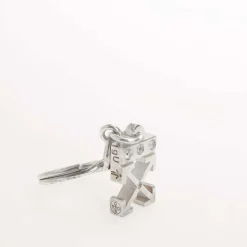 Wallets|Gifts*Off White Arrow Key Holder in Silver