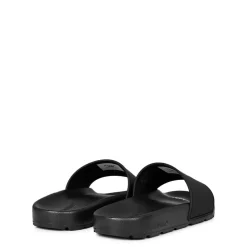 Beach Shoes*Off White Arrow Sliders in Black