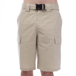 Shorts*Off White Buckle Cargo Shorts in Sand