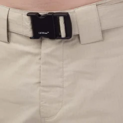 Shorts*Off White Buckle Cargo Shorts in Sand