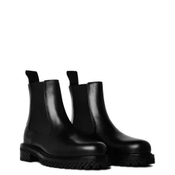 Boots*Off White Combat Chelsea Boots in Black