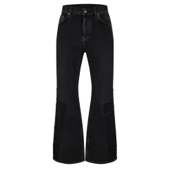 Jeans*Off White Diagonal Flared Jeans in Black