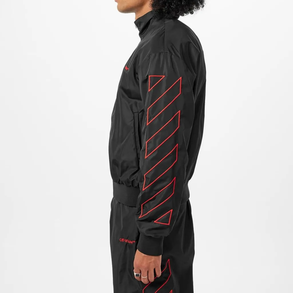Tracksuits*Off White Diagonal Tracktop in Black