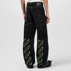 Jeans*Off White Diagonals Relax Jeans in Black