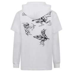 Hoodies*Off White Elivated Large Genie Hooded Sweatshirt in White