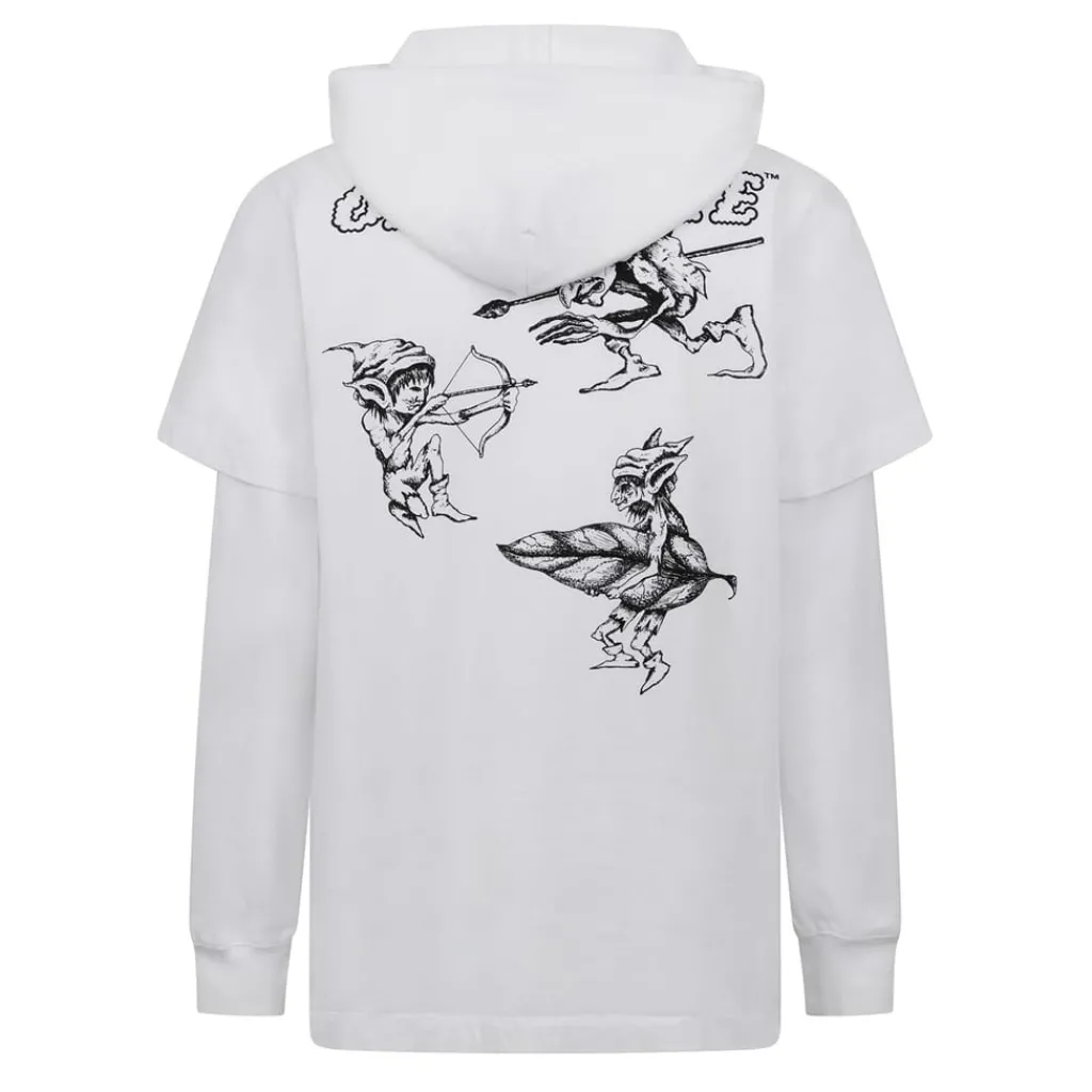Hoodies*Off White Elivated Large Genie Hooded Sweatshirt in White