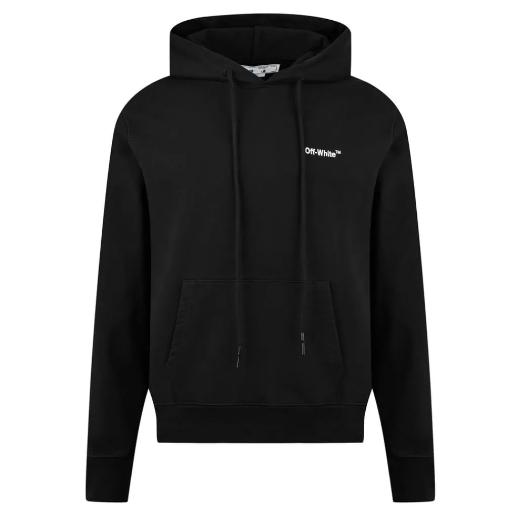 Hoodies*Off White Hooded Regular Fit Sweatshirt in Black
