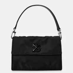 Bags*Off White Jitney Handbag with Detachable Strap in Black