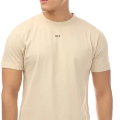 T-Shirts And Vests*Off White Mens Stamp Slim T- Shirt in Beige