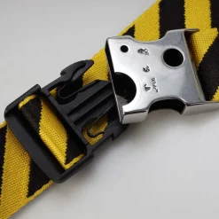 Belts*Off White Meteor Tuc Stripe Tape Belt in yellow black