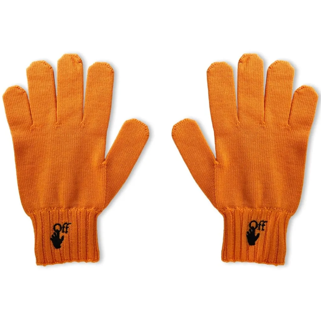 Gloves-Scarves-Umbrellas*Off White Off Em Logo Glv in Orange