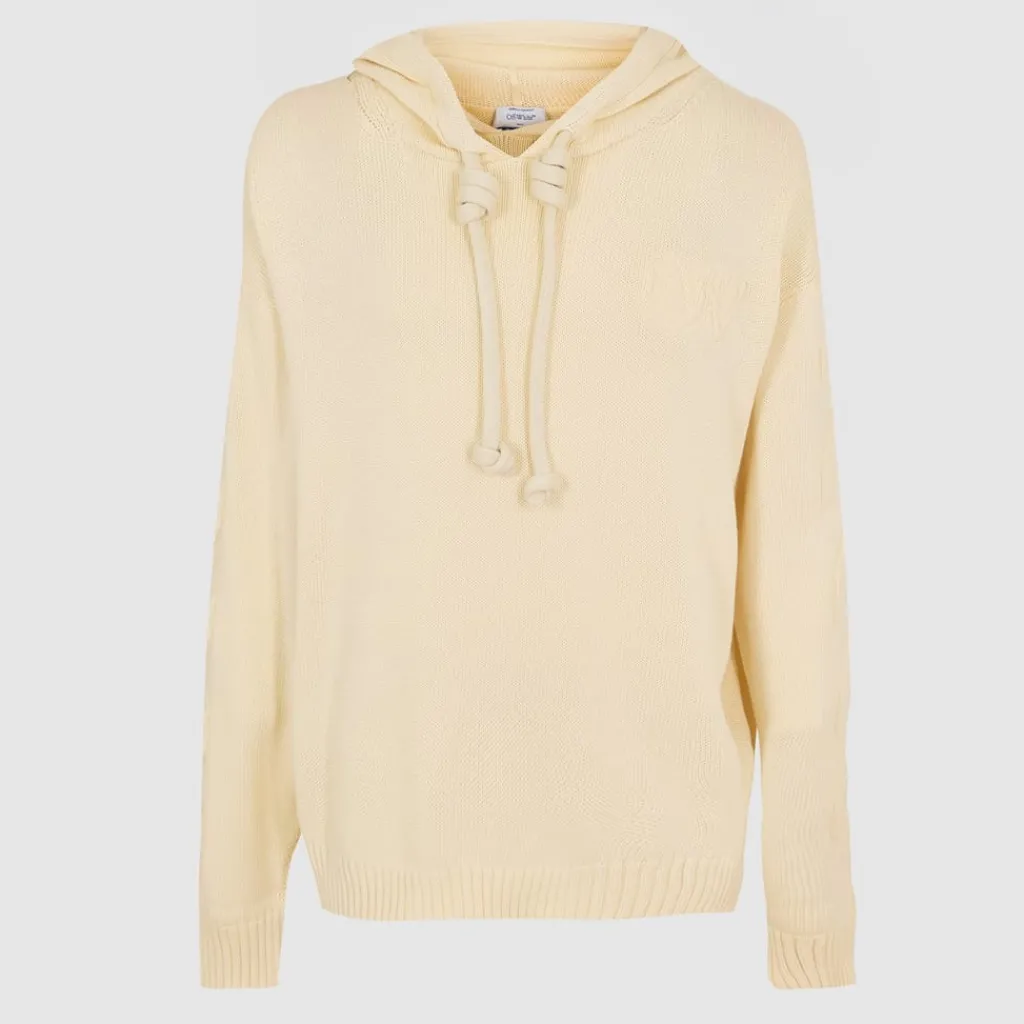 Hoodies*Off White Off Knit Hoody in Cream