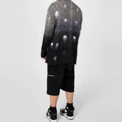Knitwear*Off White Punk Degradé Cardigan in Grey
