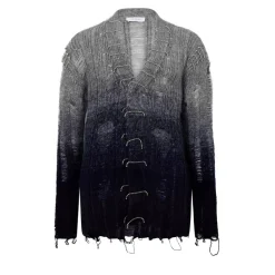 Knitwear*Off White Punk Degradé Cardigan in Grey