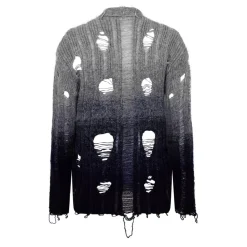 Knitwear*Off White Punk Degradé Cardigan in Grey