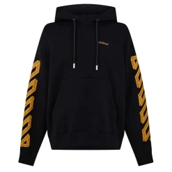 Hoodies*Off White Tape Hoodie in Black
