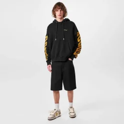Hoodies*Off White Tape Hoodie in Black