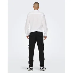 Trousers*Only and Sons Dean Regular Fit Cargo Combat Pants in Black