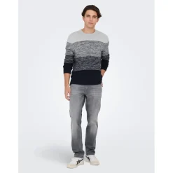 Jeans*Only and Sons Five Pocket Tapered Jeans in Grey