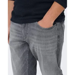 Jeans*Only and Sons Five Pocket Tapered Jeans in Grey