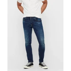 Jeans*Only and Sons Pim Tapered Five Pocket Jean in Blue