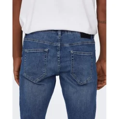 Jeans*Only and Sons Tapered Fit Five Pocket Jean in Blue