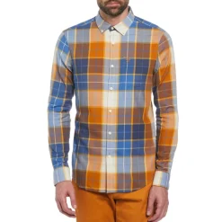 Shirts*Original Penguin Long Sleeve Regular Fit Shirt in Brown