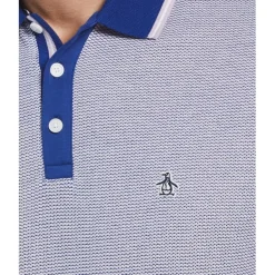 Polo Shirts*Original Penguin Mens Penguin Jacquard Polo Shirt in Grey