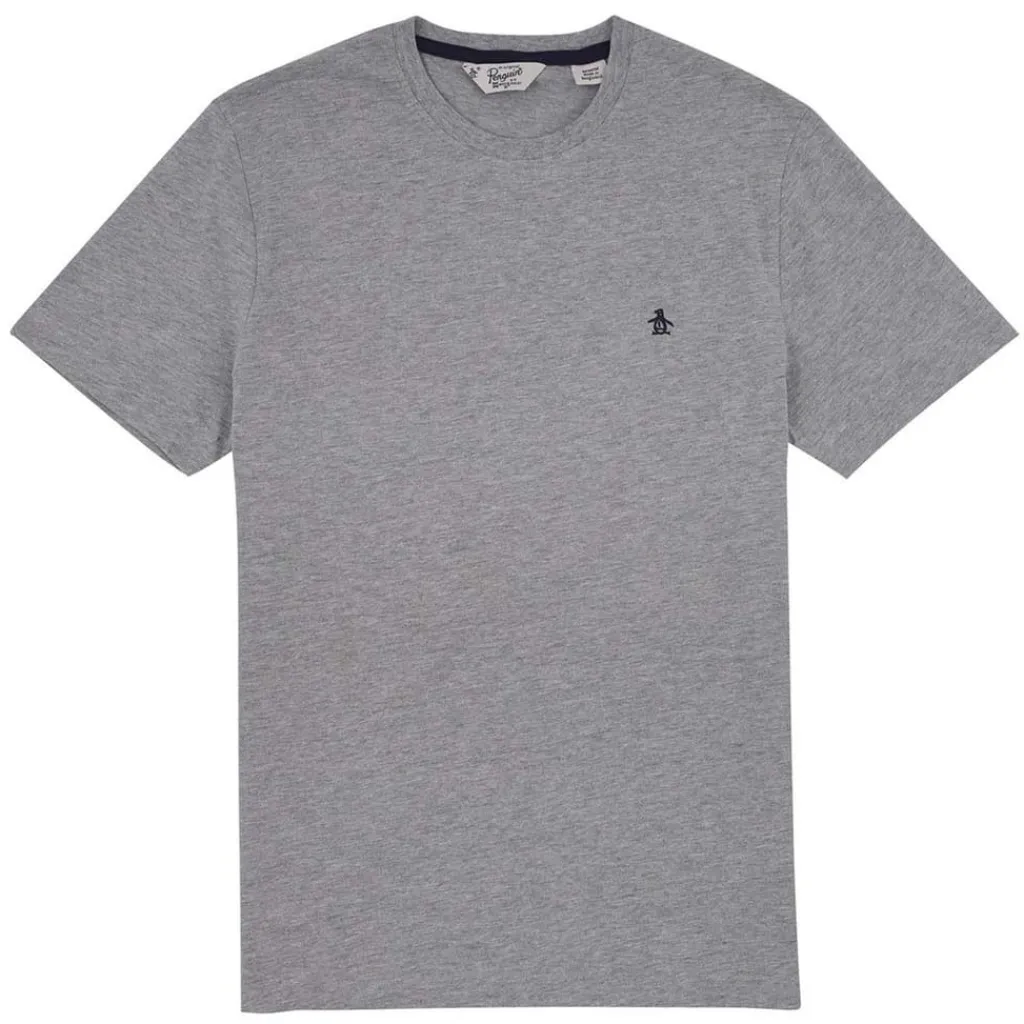 T-Shirts And Vests*Original Penguin Pin Point Organic T-Shirt in Grey