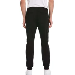 Trousers*Original Penguin Tapered Fit Drawstring Cargo Pants in Black