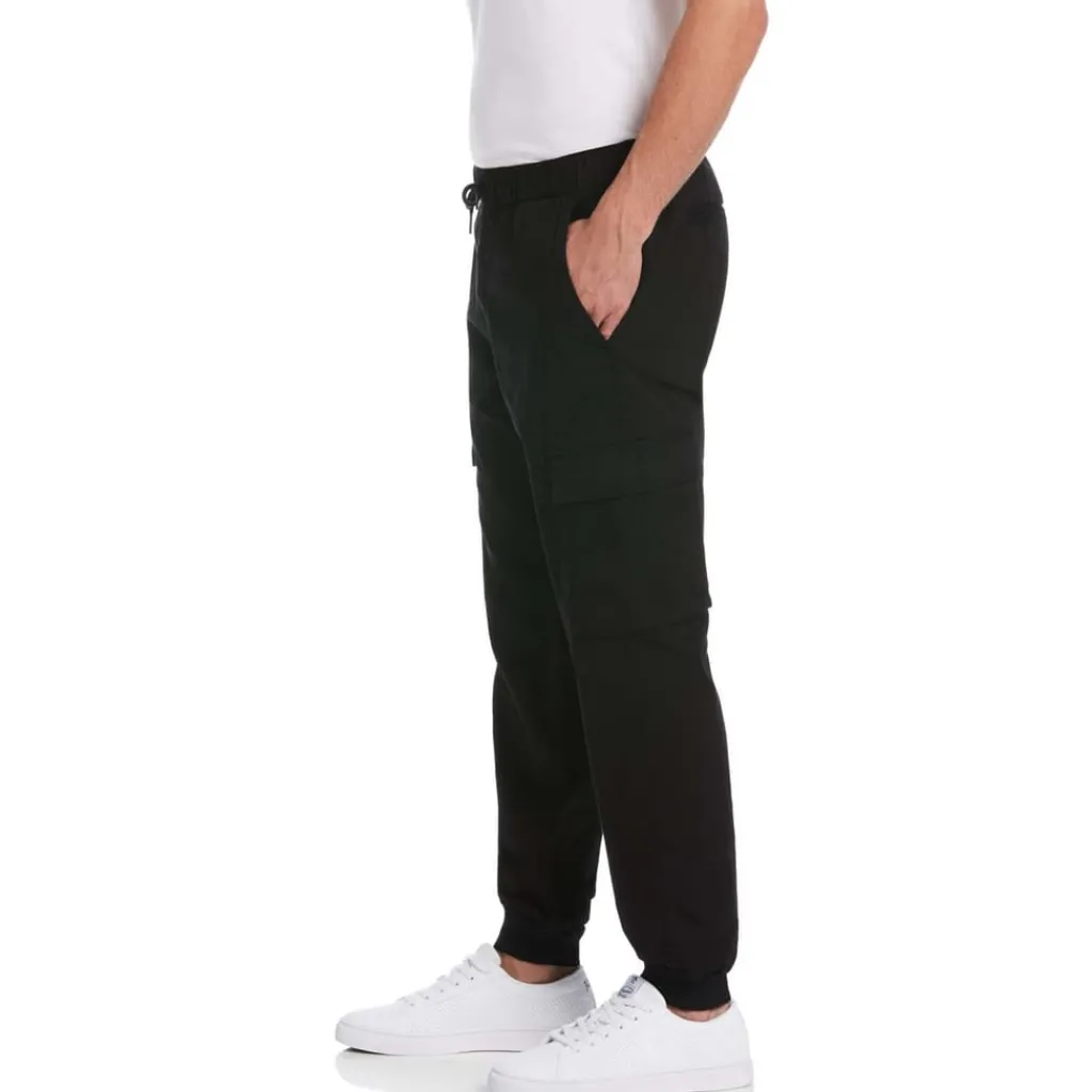 Trousers*Original Penguin Tapered Fit Drawstring Cargo Pants in Black