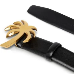 Belts*Palm Angels Palm Buckle Belt in Black