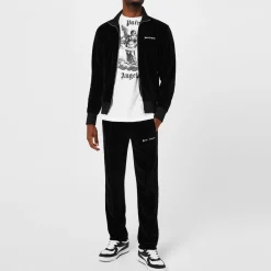 Tracksuits*Palm Angels Velvet Track Pant in Black