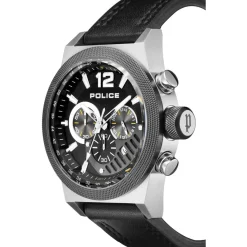 Jewellery-Watches*Philipp Plein Black Leather Strap With Black Multi Dial Watch in Black