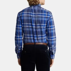 Shirts*Polo Ralph Lauren Fit Plaid Oxford Shirt in Blue