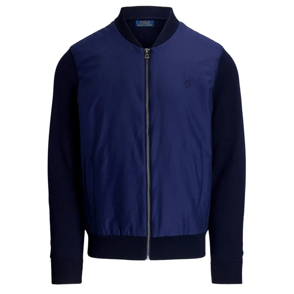 Knitwear*Polo Ralph Lauren Hybrid Bomber Jacket in Blue
