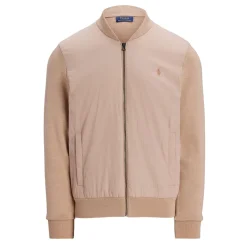 Knitwear*Polo Ralph Lauren Hybrid Wool Bomber Jacket in Beige