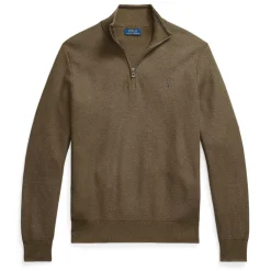 Knitwear*Polo Ralph Lauren Knit Cotton Quarter Zip Jumper in Green