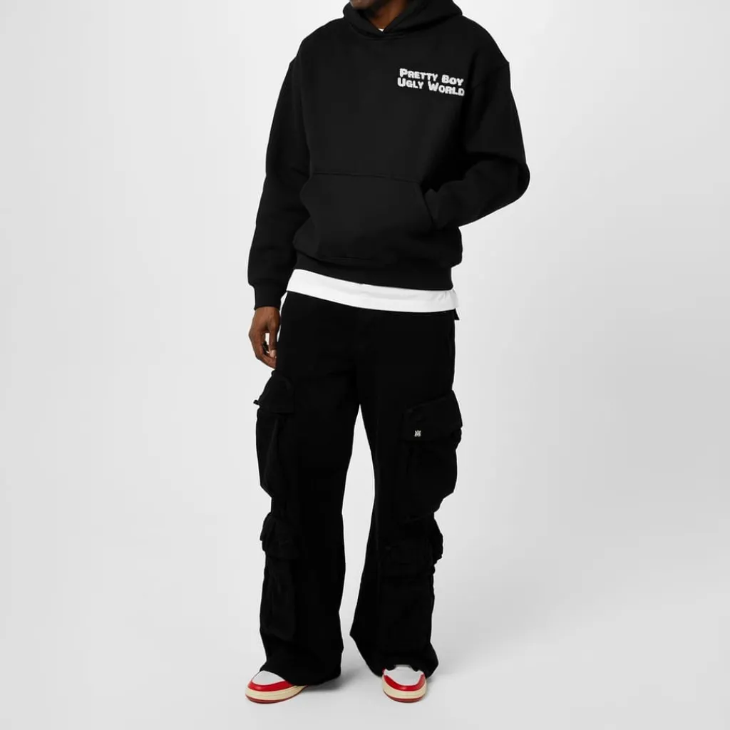Hoodies*Pretty Boy Ugly World World Hoodie in Black