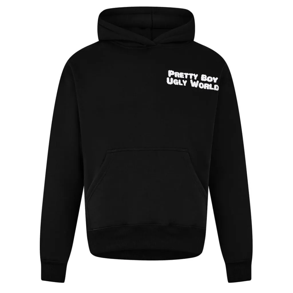 Hoodies*Pretty Boy Ugly World World Hoodie in Black