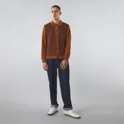 Shirts*Pretty Green Knit Long Sleeve Sweater in Orange