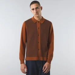 Shirts*Pretty Green Knit Long Sleeve Sweater in Orange