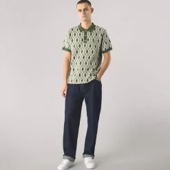 Polo Shirts*Pretty Green Knit Regular Fit Short Sleeve Shirt in Green